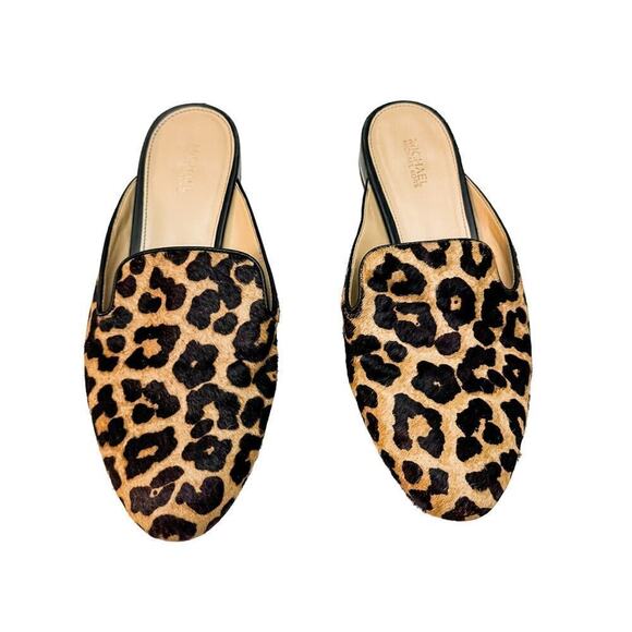 Michael Kors Leopard Animal Print Flat Mule Size 8.5 - Picture 1 of 4